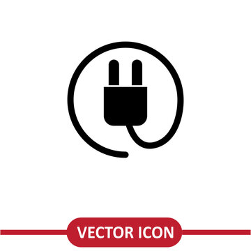 Power cord icon flat illustration on white background..eps