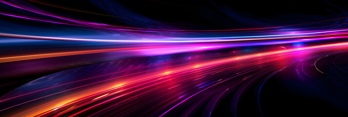 Fototapeta na wymiar Colorful neon laser light tail background