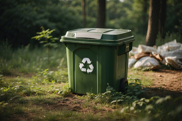 Recycling concept in green common areas and small forests
