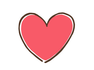 かわいいバレンタインの愛のハート／手描きイラスト