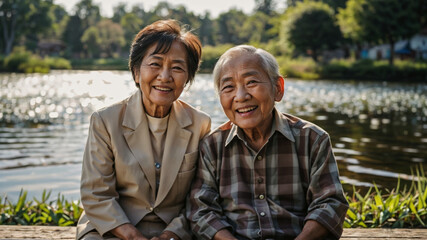 Happy Elderly Asian Couple