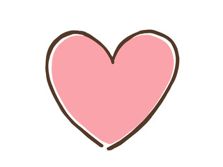 かわいいバレンタインの愛のハート／手描きイラスト