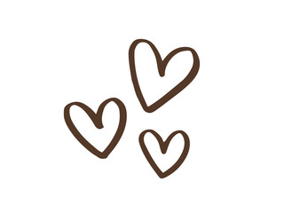 かわいいバレンタインの愛のハート／手描きイラスト