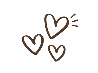 かわいいバレンタインの愛のハート／手描きイラスト