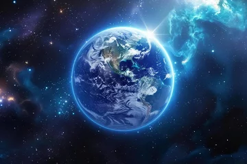 Tableaux ronds sur plexiglas Anti-reflet Pleine Lune arbre Celestial Sphere -  A Planet Floating in the Vast Cosmos, Embracing the Grandeur of the Galactic Landscape