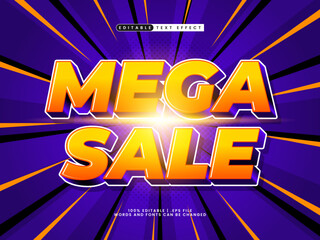 mega sale editable text effect with a sale theme