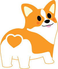 Dog Valentine's Day,
Valentine's Day with dog,Corgi heart tail,
Heart with corgi,
Corgi love art,