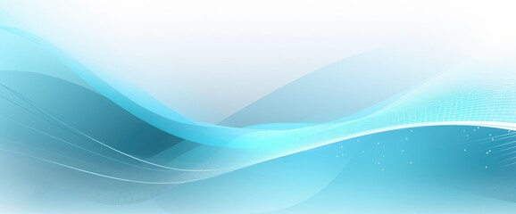 Abstract futuristic technology background light blue color curved lines, dots with copy space. Simple and minimal pastel striped line template. Flat design. Vector illustration