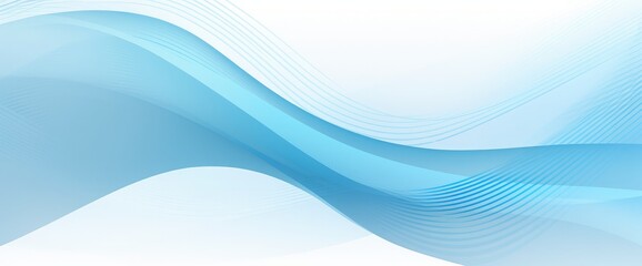 Obraz premium Abstract futuristic technology background light blue color curved lines, dots with copy space. Simple and minimal pastel striped line template. Flat design. Vector illustration