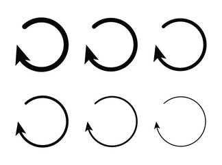 Refresh icon or symbol, restart icon circle arrow symbolizes vector.