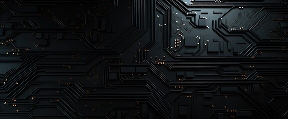 Black wide technology background . Dark industrial wallpaper .