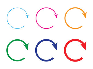 Refresh icon or symbol, restart icon circle arrow symbolizes vector.
