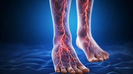 Human Vascular System of the Legs Visualization - obrazy, fototapety, plakaty