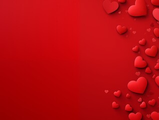 red hearts on a red background