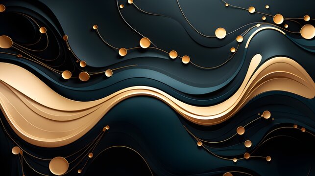 a vector image of a golden pattern, in the style of minimalist linework, rounded forms, interlocking structures, contrasting backgrounds, simplified line work, canvas texture emphasis, spirals