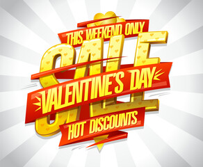 Valentine's day sale, hot discounts banner template - 729738116