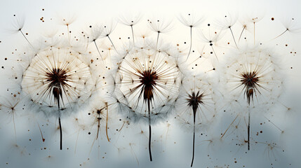 Seeds in a Dandelion Head The intricate arrangement of seeds in a dandelion head, ready to be dispersed by the wind