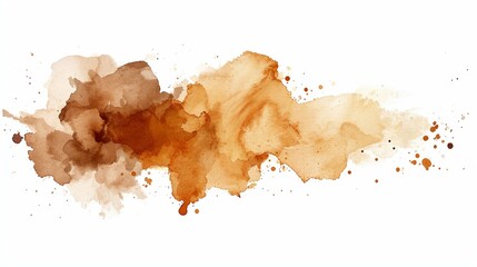 Watercolour brown stain transparent background - obrazy, fototapety, plakaty