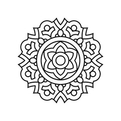Circular pattern in form of mandala with decorative ornament in ethnic oriental style, Perfect for Henna, Mehndi, tattoo, decoration, and coloring book page.