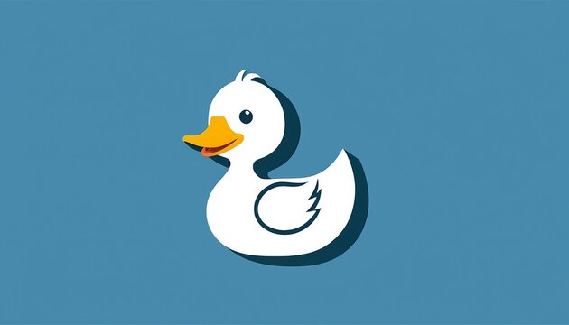 Vector Illustration of Toy Duck in Flat Design