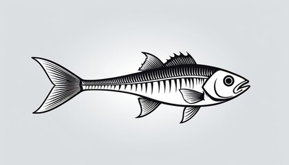Obraz premium Fish Bone Icon in Modern Flat Design Vector Illustration