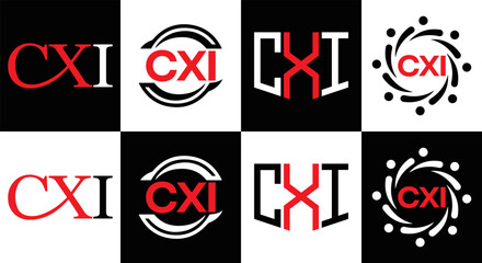 CXI logo. CXI set , C X I design. White CXI letter. CXI, C X I letter logo design. Initial letter CXI letter logo set, linked circle uppercase monogram logo. C X I letter logo vector design.	
