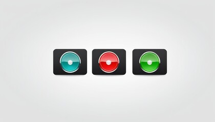 Modern Flat Style Vector Illustration of Control Buttons Icon