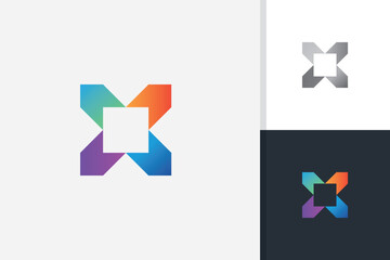 arrow x logo design icon vector template