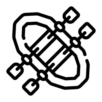 recommend clip art: rafting Line Icon