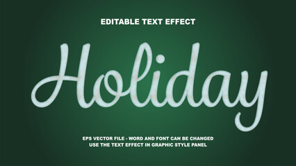 Editable Text Effect Holiday Vector Template