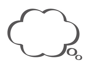マジックペンで手書きしたようなシンプルなもこもこ雲形吹き出し