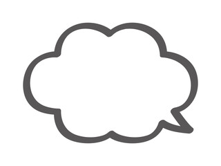マジックペンで手書きしたようなシンプルなもこもこ雲形吹き出し2