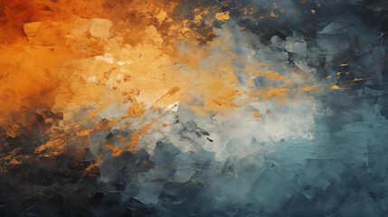 Dynamic Blue and Orange Grunge: Abstract Screen Damage