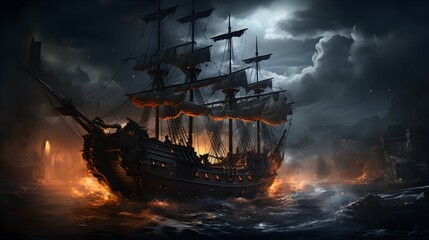 Pirate Ship - obrazy, fototapety, plakaty