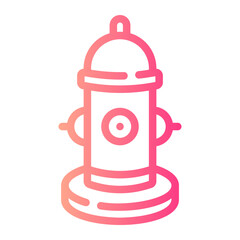 fire hydrant Line Gradient Icon