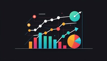 Obraz premium Graphic Design of Business Diagram Concept in Flat Vector