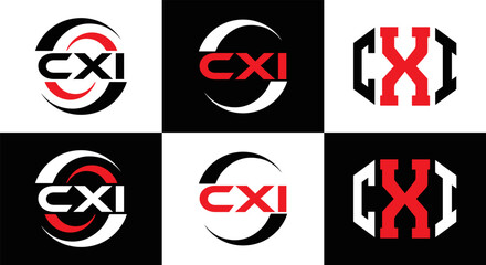 CXI logo. CXI set , C X I design. White CXI letter. CXI, C X I letter logo design. Initial letter CXI letter logo set, linked circle uppercase monogram logo. C X I letter logo vector design.	
