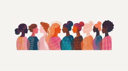 Flat illustration of diverse women