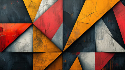 A geometric pattern with sharp edges and contrasting colors.