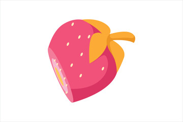 Strawberry Cake Valentine Day Sticker Design