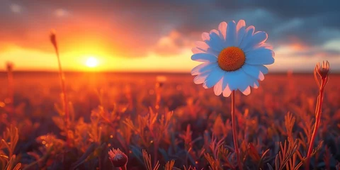 Foto op Plexiglas Daisy flowers in a sunset © KhaizanGraphic