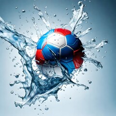 soccer ball in the water splash