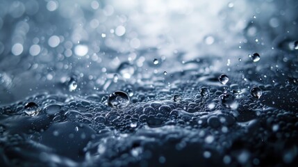 Explore the mesmerizing delicacy of a close-up view featuring stacked water droplets, forming an ephemeral and captivating composition, Ai Generated.