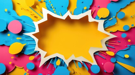 Express yourself creatively with a vibrant handmade paper-cut speech bubble. Ai Generated. - obrazy, fototapety, plakaty