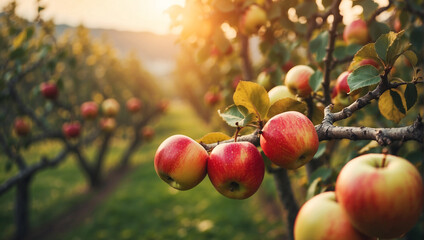 A branch with natural apples