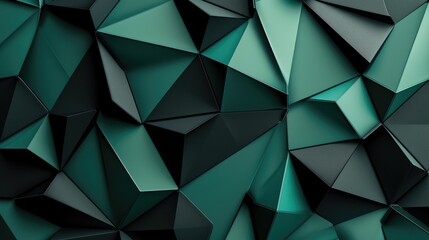 Dynamic black and green geometric patterns intertwine, forming a visually engaging background, Ai Generated.