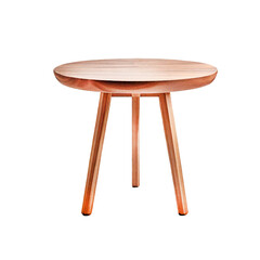 Round wooden retro table. Dining table isolated on white background
