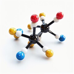 Molecule model isolated on white background, perfect for scientific presentations, Ai Generated.