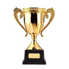 Gleaming achievement trophy isolated on a white background, symbolizing success, Ai Generated.