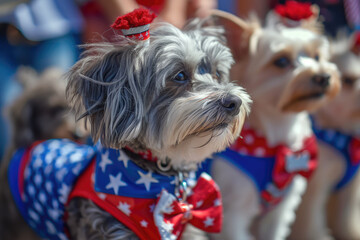  Adorable Dogs Dressed in Patriotic Outfits for a Festive Parade